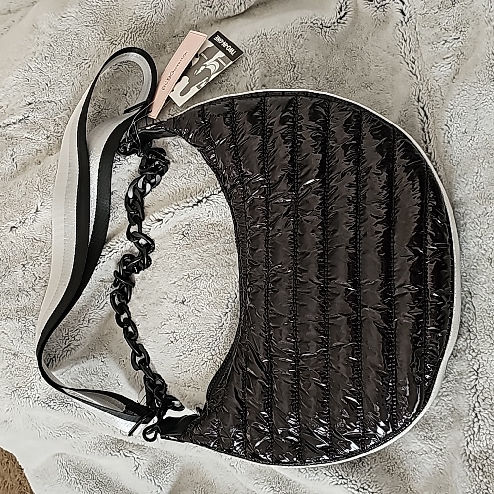 NWT BCBGeneration Purse Puffer 2-in-1 Crossbody Shoulder Bag Guitar Strap Chain